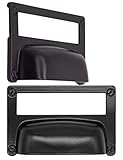 Fuxxer® 2x Etiketten-Fenster, Metall-Griffe, Schwarz Antik Optik, 81x50...