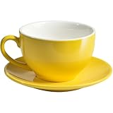 ionEgg Porzellan-Kaffeetasse mit Untertasse, 220 ml, für Cappuccino, Latte...