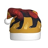 WDXQHY Weihnachtsmütze für Erwachsene, Motiv: Spazierender brauner Bär,...