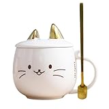 Süße Katzentasse – Keramik-Kaffeetasse | 480 ml süße Katzentassen mit...