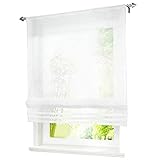 BAILEY JO 1er-Pack Raffrollo mit Tunnelzug Gardinen Transparent Voile...