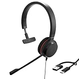 Jabra Evolve 20 Mono Headset - Microsoft Zertifizierte Kopfhörer für VoIP...