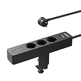 NTONPOWER Steckdosenleiste Schreibtisch mit Schalter, 3 Fach Tischsteckdose...