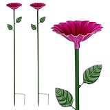 Vogelbad Garten Stehend 65x8cm - 2X Winterfeste Metall Vogeltränke mit...