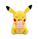 Pokémon PKW3668-20cm Plüsch - Pikachu mit Eiscreme, offizielles Plüsch