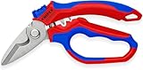 KNIPEX Gewinkelte Elektrikerschere mit Mehrkomponenten-Hüllen,...