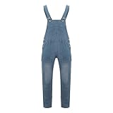 Generisch Denim Latzhose Herren Overalls Jeanshose Männer Cargo Jeans mit...