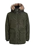 JACK&JONES PLUS Herren JJCONSTRUCT Faux FUR PLS Parka-Jacke, Rosin, 3XL