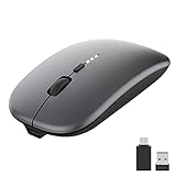 PASONOMI Kabellose Maus 2.4 GHz Silent Funkmaus, 1600 DPI Wireless USB Maus...