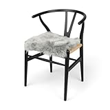 Nordic Sheep Lammfell Sitzkissen 40x40 cm | Weiches Fell für Stühle &...