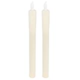 LED-Stabkerzen, aus Echtwachs, 25cm hoch, mit Flacker-Effekt,...