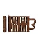 Sondergut Backgammon Brettspiel Mocca - Zum Rollen aus 100% Leder - Das...