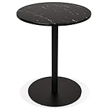 KADIMA DESIGN Runder Bistrotisch Ø 60 cm, Stein mit Marmoreffekt, ideal...