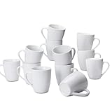 Amazon Basics Kaffeetassen-Set, 12-teiliges Porzellan, 355 ml, Weiß...