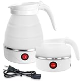 AUTOWNLUX Silikon Faltbarer Wasserkocher 0.6L Reise Tragbarer Wasserkocher...