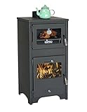 EEK A+ Kaminofen mit Backfach und Herdplatte Ever 2 Holzofen 7 kW Kamin...