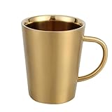 OFFSCH 304 Doppelwandiger Becher Kaffeetasse Kaffeebecher mit Deckel...