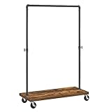 VASAGLE Kleiderständer auf Rollen, Garderobe, Garderobenständer,...