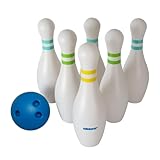 alldoro 60131 XXL Bowling Set - 6 weiße Pins befüllbar, 42 cm hoch & 1...