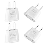 4 Stück Reiseadapter, Adapterstecker, EU to US Adapter, Adapter USA...