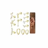 Adramata 12Pcs Helix Piercings Chirurgenstahl Ohrringe Piercing Set CZ...