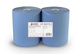 Quicky Putztuchrolle 1000 Blatt | 2-lagig Recycling Blau | Papierrolle...