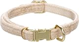 Halsband Hund - hundehalsband - Flamingo Saba Nylon mit Velvet Beige XS |...