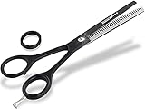 Premium Haarschere Schwarz Friseurschere Modellierschere 1-Seitig gezahnt...
