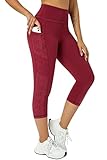 Enjoyoga Leggings Damen 3/4 mit Innentasche - High Waist Sporthose Laufhose...