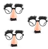 XinYangMao 3 Stück Verkleidungsbrillen mit Augenbrauen & Schnurrbart –...