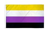 AZ FLAG - Flagge Non-Binary Stolz - 150x90 cm - Genderqueere Fahne 100%...