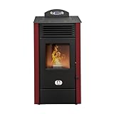 STUFE A PELLET ITALIA California 8 KW | Pelletöfen Effizienz 91% Heizt...
