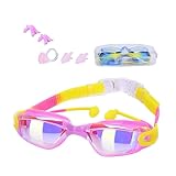 Generisch Schwimmbrille mit Ohrstöpsel, Schwimmbrillen,Anti -Nebel...