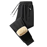 Qmfvqi Jogginghose Herren Gefüttert Sporthose Thermohose Baumwolle Winter...
