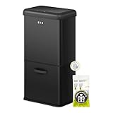EKO Vintage 50L Sensor-Mülleimer, Mülleimer 2 Fächer 32L + 18L,...