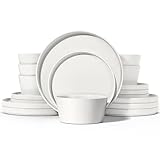 Homikit Geschirr Set, 18-tlg Steinzeug Geschirrset Tafelservice 6 Personen,...