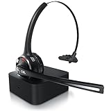 CSL - Headset kabellos mit Ladestation - Bluetooth PC Headset mit flexiblem...