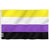 Anley Fly Breeze 3x5 Fuß Non-Binary Pride Flag - Lebendige Farbe und...