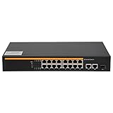 Ethernet-Faser-Switch, 16 Ports, selbstjustierender PoE-Netzwerk-Switch...