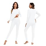 AMZSPORT Damen Thermounterwäsche Set, Atmungsaktive Funktionswäsche mit...