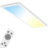 BRILONER - LED Deckenlampe mit Fernbedienung, flach, dimmbar, einstellbar...