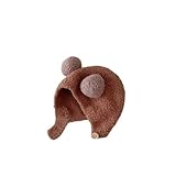 2 Stück süße Wintermützen mit Bommel für Kinder, warm, mit Fleecesaum,...