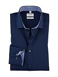 OLYMP Herren Businesshemd Langarm Level Five - Body Fit, Einfarbig, Royal...