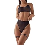 NewBull Sexy Unterwäsche Set für Damen Einfach Chiffon Transparent...