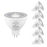 LUTW GU5.3 LED 12V Kaltweiß, AC/DC 12V/ 24V MR16 LED 5W 6500K Ersetzt 50W...