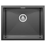 Spülbecken Küche schwarz 55x44cm, Auralum Küchenspüle Edelstahl,...