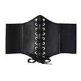 FELINAT Korsett Damen Schwarz, Corset Elastischer Breiter Taillengürtel,...