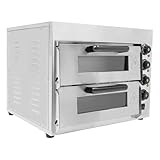 Elektrischer Pizzaofen 3000W Doppellagig Elektrisch Pizza Backofe...