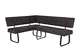 Hela Tische, Eckbank Sitzbank mit Rückenlehne Luise, Mikrofaser Anthrazit,...