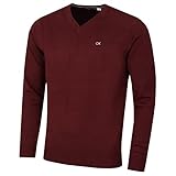 Calvin Klein Herren V-Ausschnitt Soft Cotton Pullover - Burgundy - L